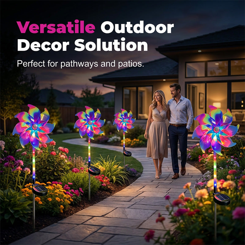 Solar Windmill Rainbow with LED Lighting