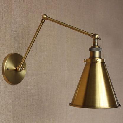 Antique Cone Wall Lamp Iron Bedroom Light