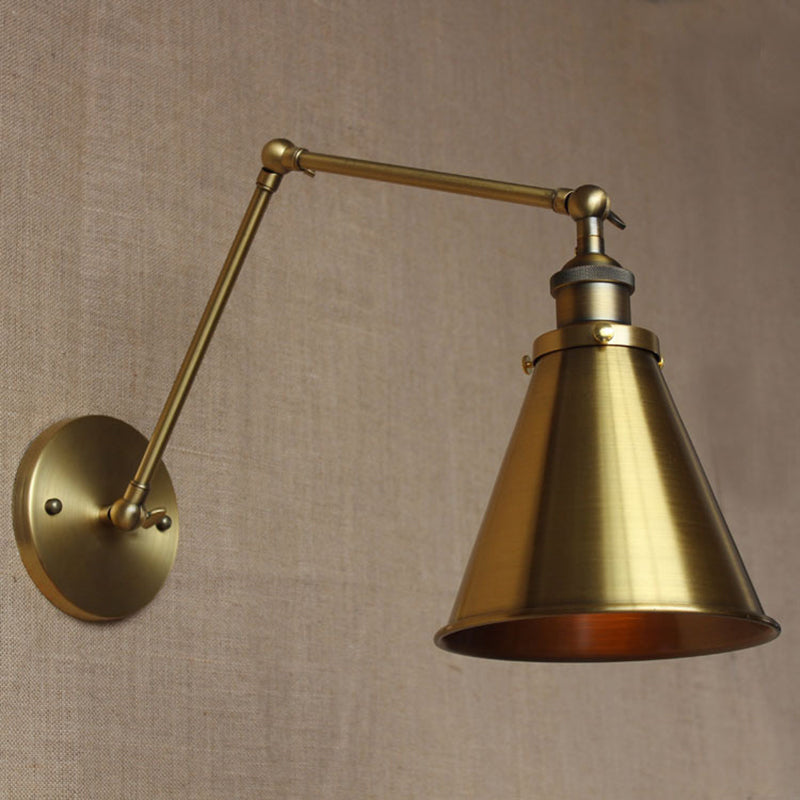 Antique Cone Wall Lamp Iron Bedroom Light