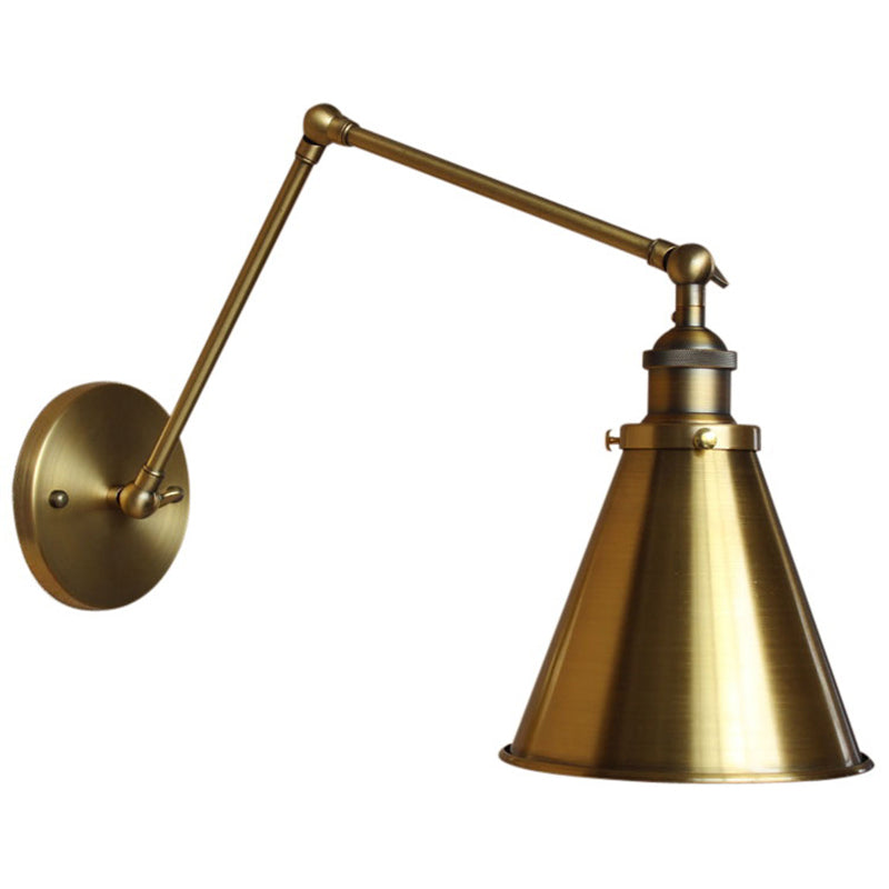 Antique Cone Wall Lamp Iron Bedroom Light