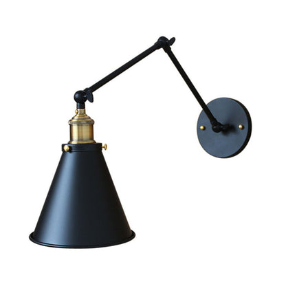 Antique Cone Wall Lamp Iron Bedroom Light