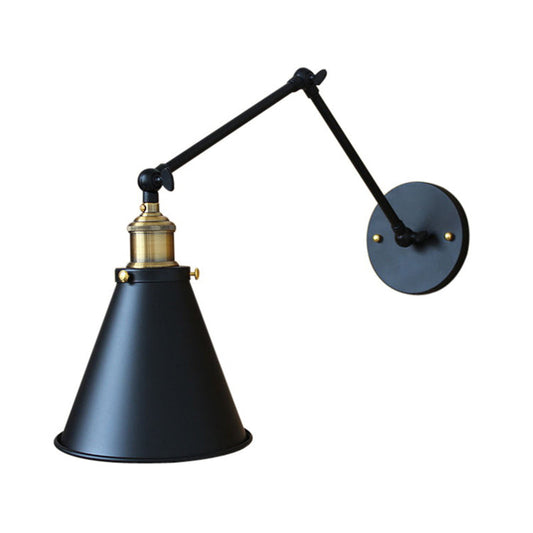 Antique Cone Wall Lamp Iron Bedroom Light