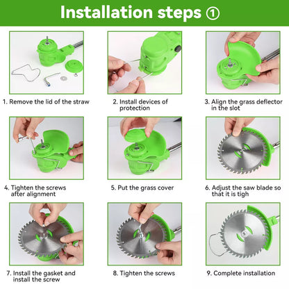 24V Cordless Grass Trimmer – Adjustable Head & Blade Set