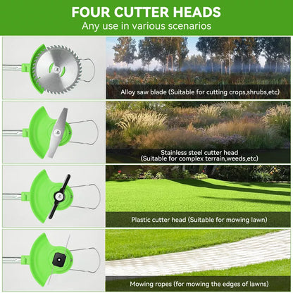 24V Cordless Grass Trimmer – Adjustable Head & Blade Set