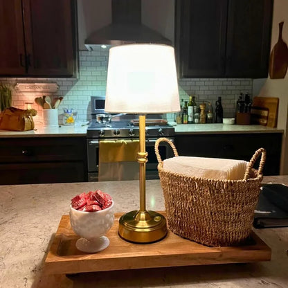 Retro Cordless LED Table Lamp with Fabric Shade – image 12