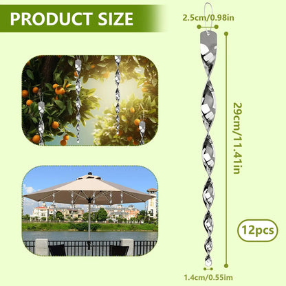 Reflective Spiral Bird Deterrent Rods