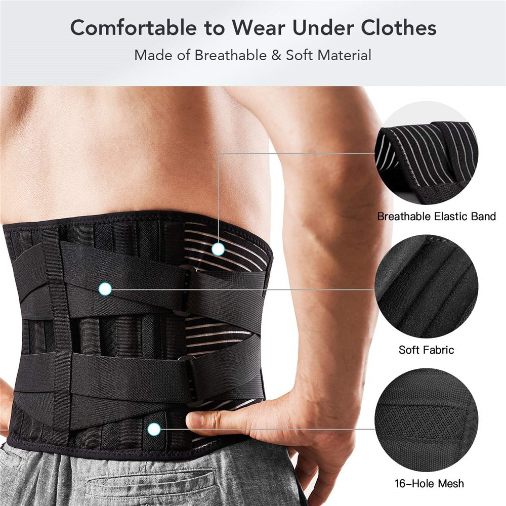 Adjustable Sports Lumbar Back Brace - Support & Pain Relief