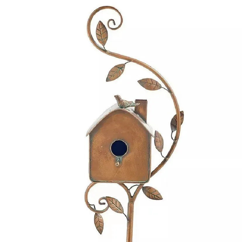 Metal Birdhouse Garden Decor – Aviary Sculpture Ornament