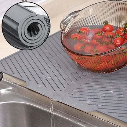 Silicone Dish Drying Mat with Quick-Drain Design