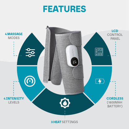Cordless Leg & Calf Massager with Heat - Air Compression