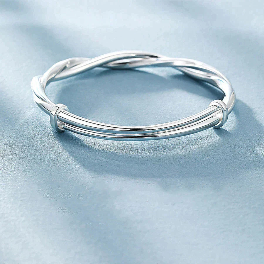Elegant Woven Silver Bracelet Minimalist Jewelry