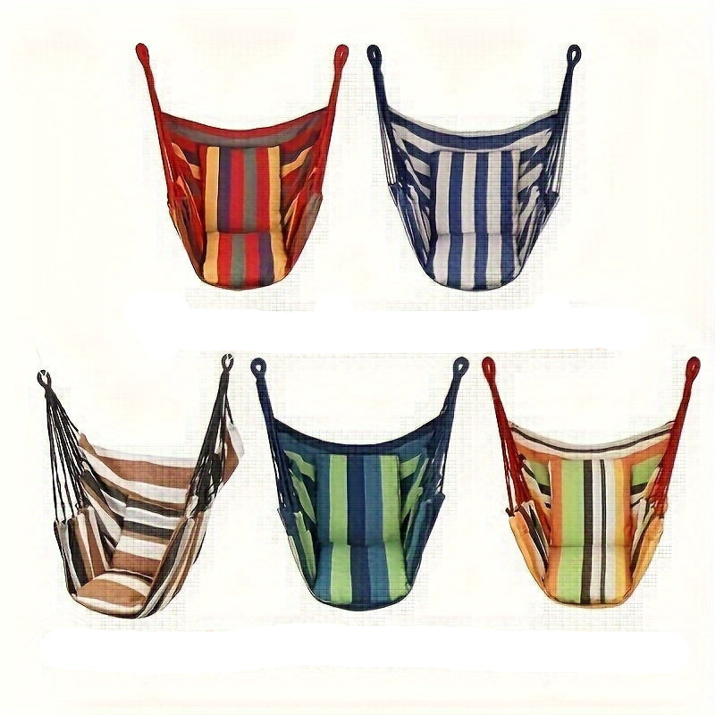 Striped Hammock Swing Chair - Outdoor Patio Seat