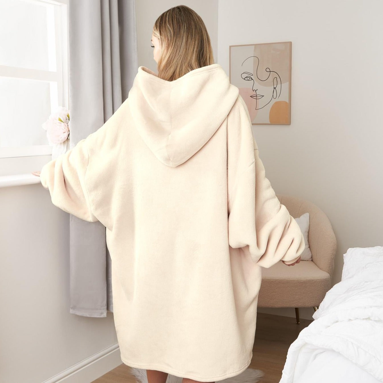 Oversized Hoodie Blanket - Plush Sherpa Lining