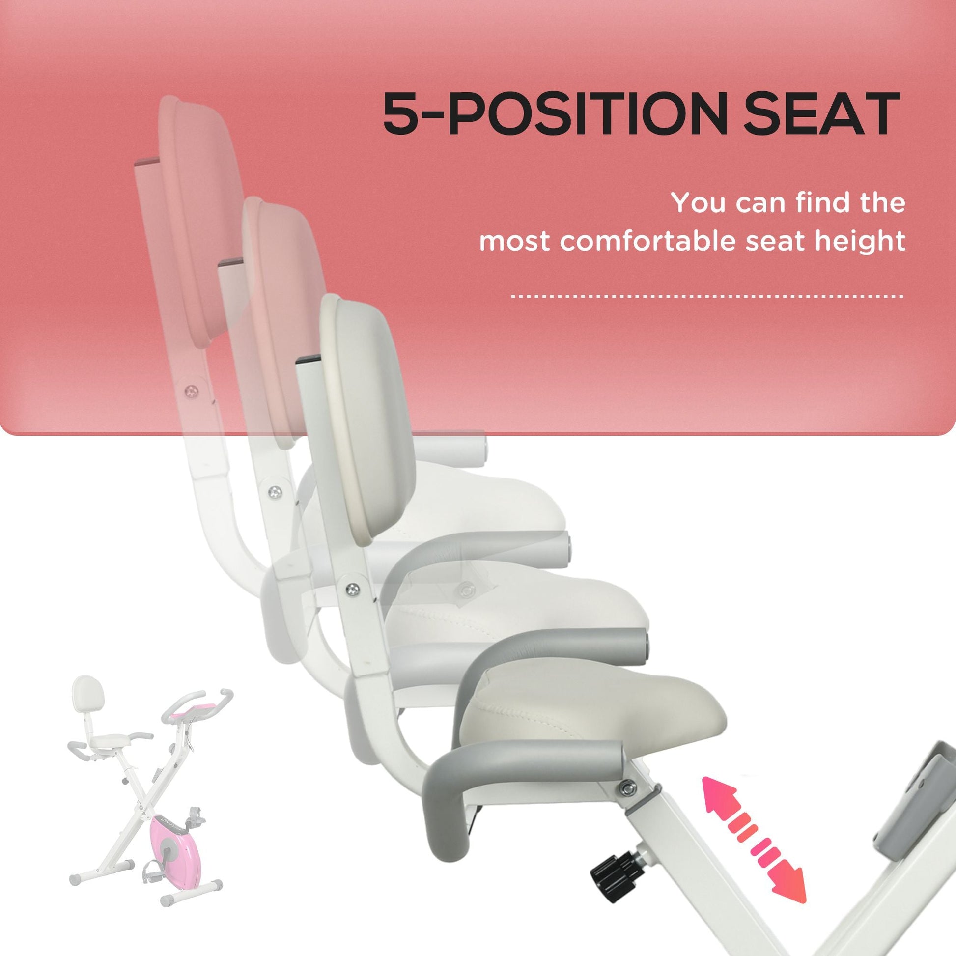 Foldable Magnetic Exercise Bike – 8 Resistance Levels & Backrest