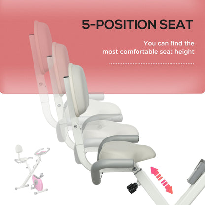 Foldable Magnetic Exercise Bike – 8 Resistance Levels & Backrest