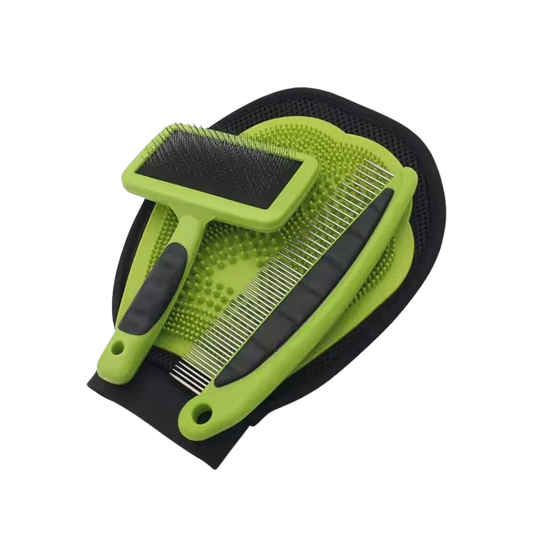 Pet Bath Brush Comb Set - Grooming & Cleaning Tool