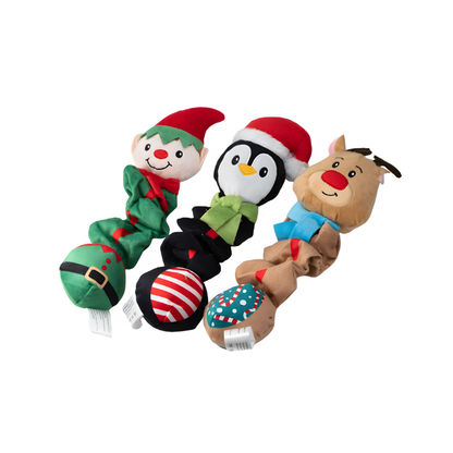 Christmas Dog Toy Set - Plush Squeaky Toys