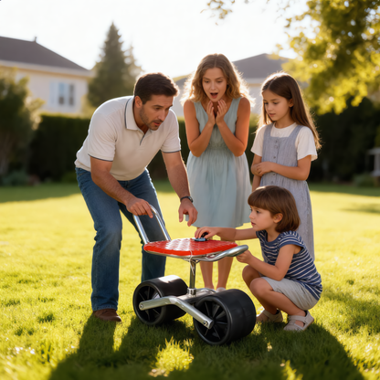 Rolling Garden Work Stool – Adjustable Rotating Seat