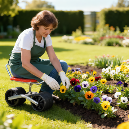 Rolling Garden Work Stool – Adjustable Rotating Seat