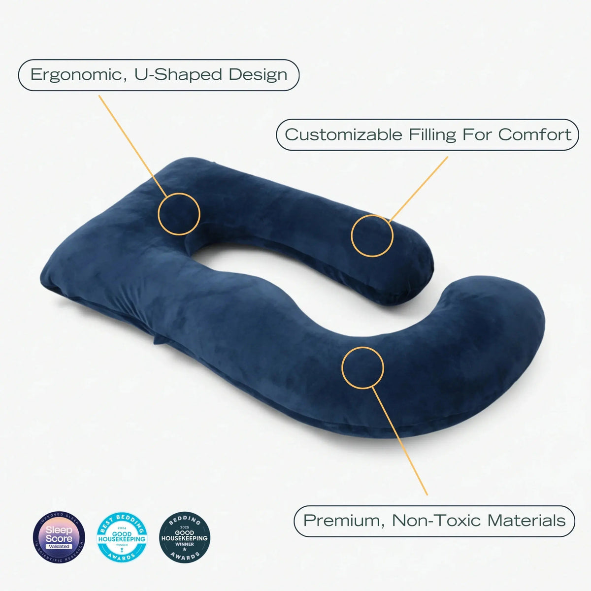 U-Shaped Pregnancy Pillow with Microfibre Filling