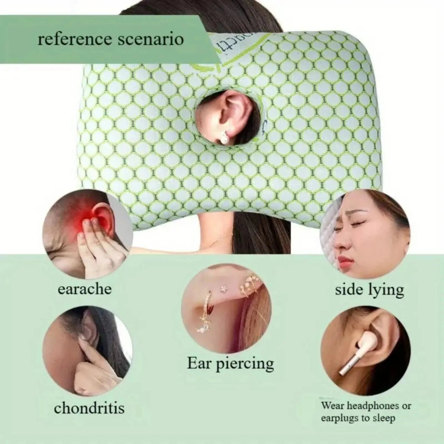 Ear Piercing Pillow – Centre-Hole Side Sleeping Cushion