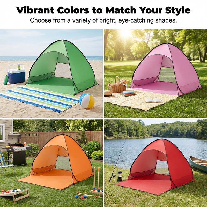 Pop-up beach tent with UV protection – sets up instantly in 1 second
