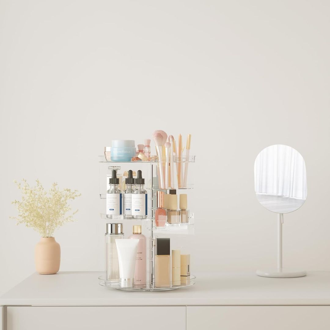 360° Rotating Makeup Organiser with Adjustable Shelves product image 2