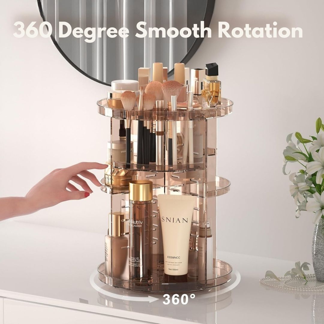 360° Rotating Makeup Organiser with Adjustable Shelves product image 5