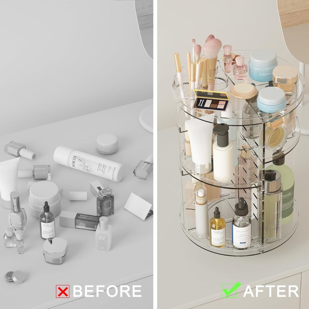 360° Rotating Makeup Organiser with Adjustable Shelves product image 7