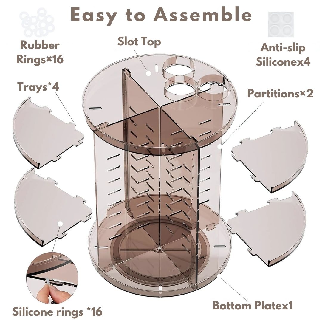 360° Rotating Makeup Organiser with Adjustable Shelves product image 8