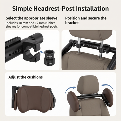 Adjustable Memory Foam Car Headrest Pillow – 360° Support