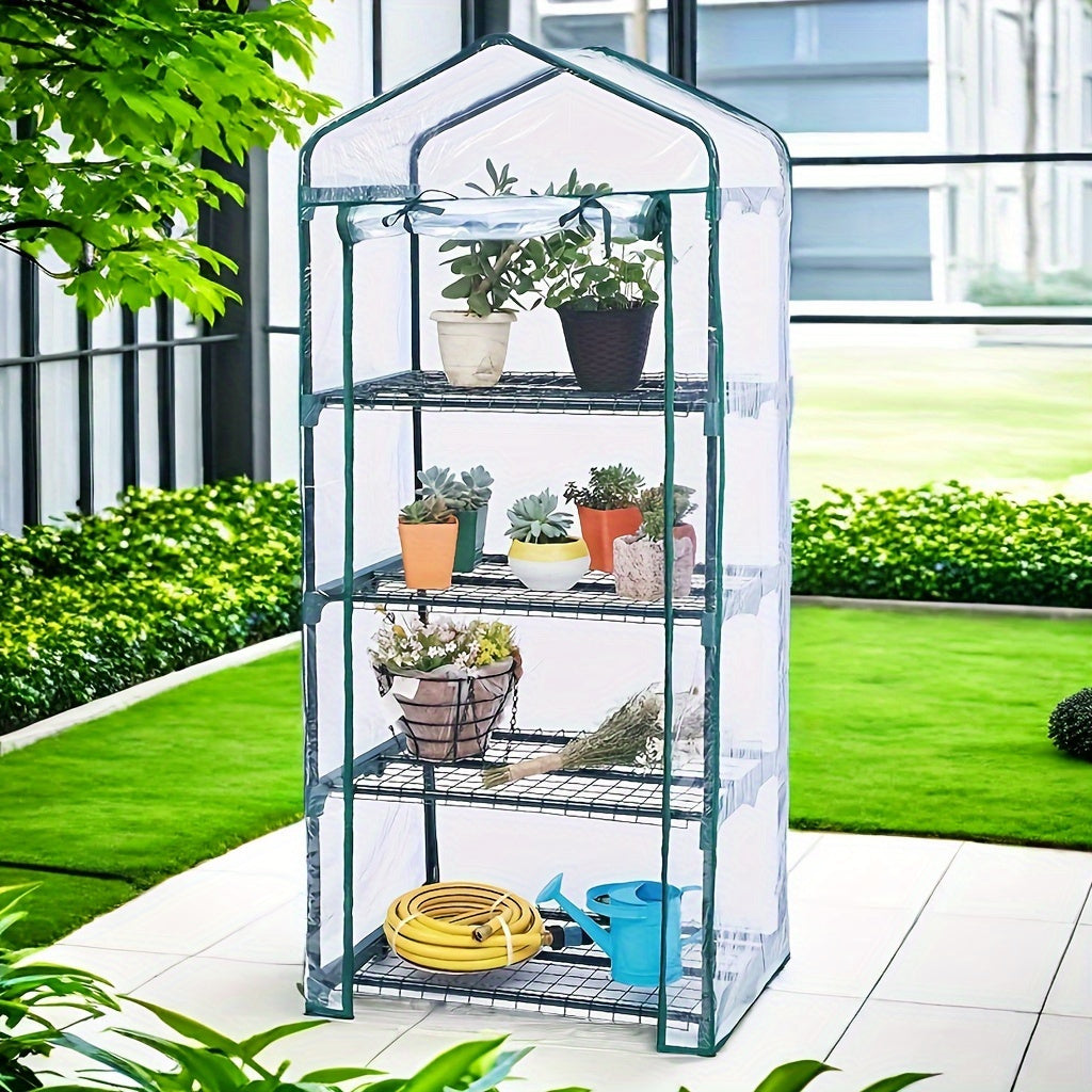 4-Tier Greenhouse PVC Cover – Waterproof Plant Protector