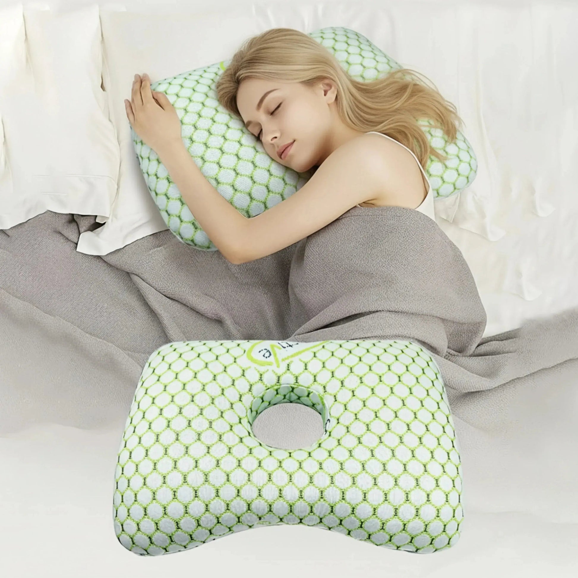 Ear Piercing Pillow – Centre-Hole Side Sleeping Cushion