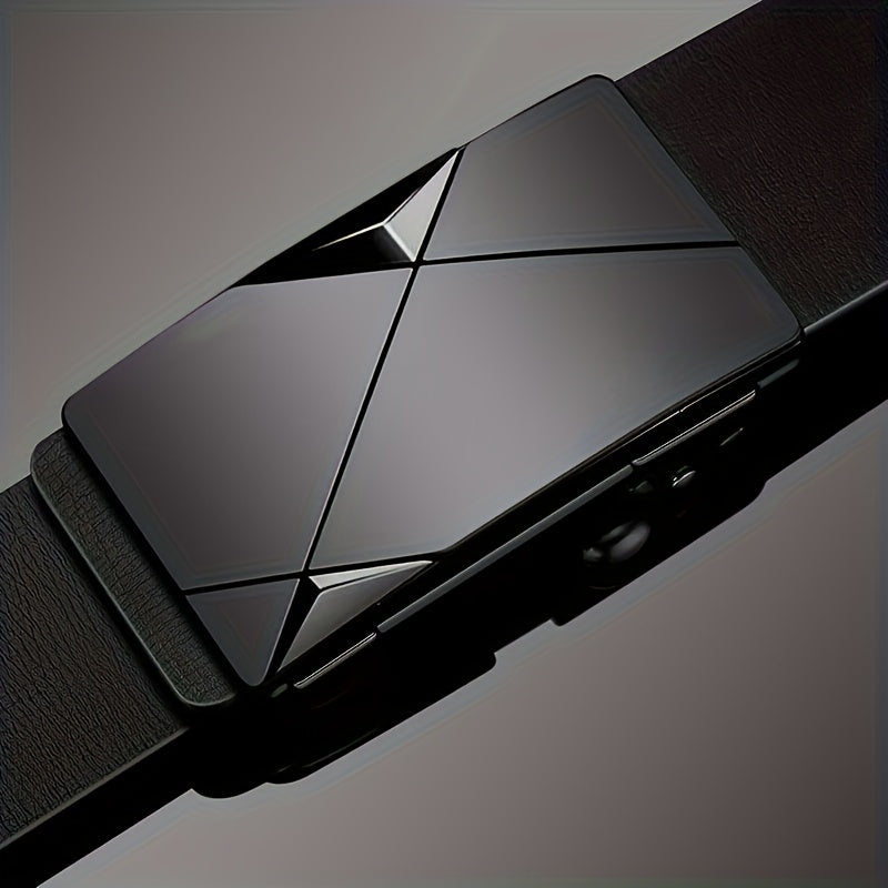 Men’s Automatic Buckle Leather Belt – Adjustable