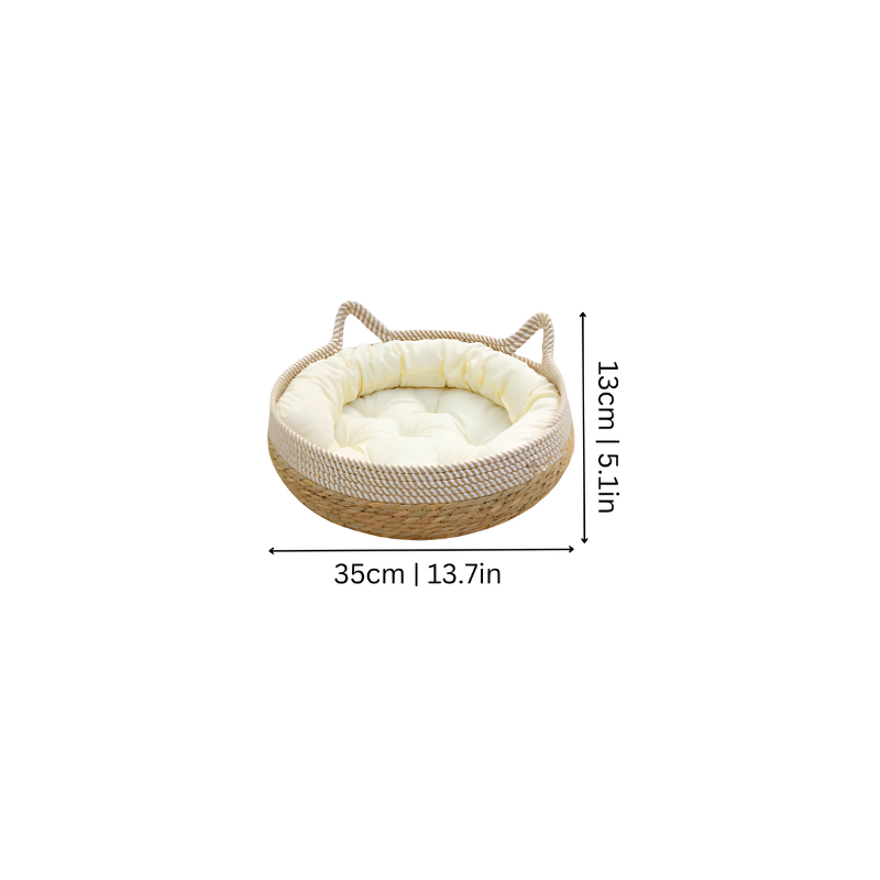 Handmade Cat Bed - Cozy Round Nest for Cats