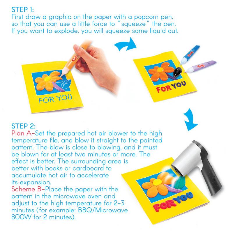 3D Puffy Drawing Pens – 6-Piece Heat-Activated Art Set – image 4