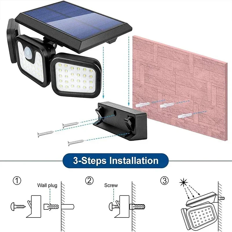 Motion Sensor Solar Light for Outdoor Security