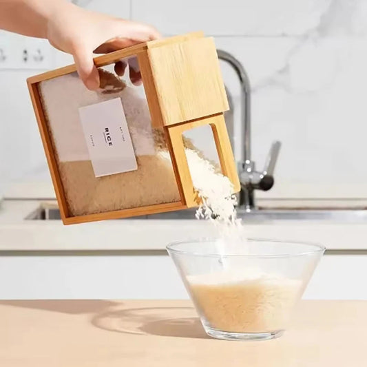 Bamboo Cereal Dispenser & Dry Food Storage Container