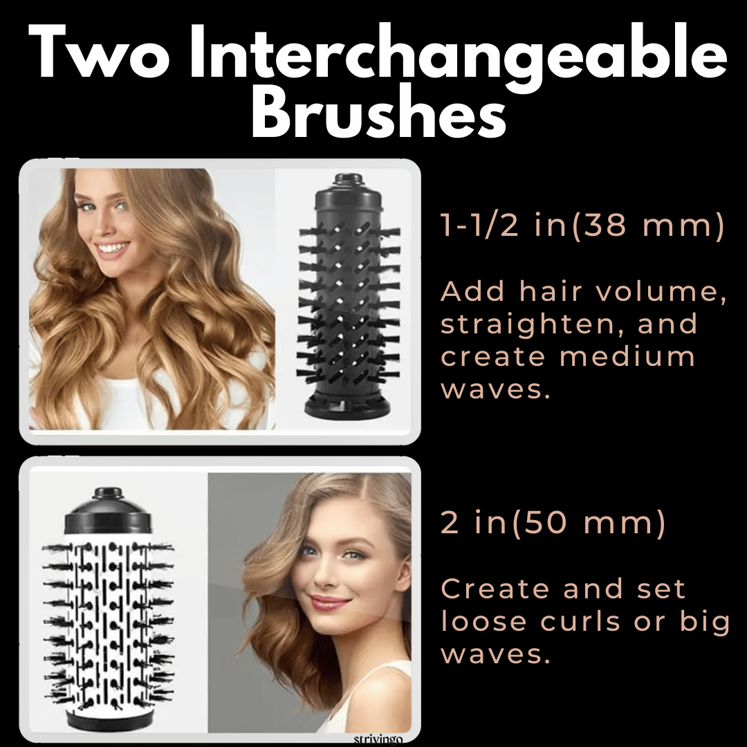 3-in-1 Rotating Hair Dryer Brush – Curling Styler