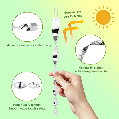Reflective Spiral Bird Deterrent Rods