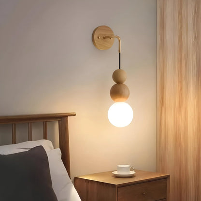 Walnut Brass Wall Light Modern Accent Lamp