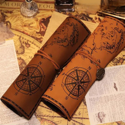 Vintage Leather Pencil Case Organizer