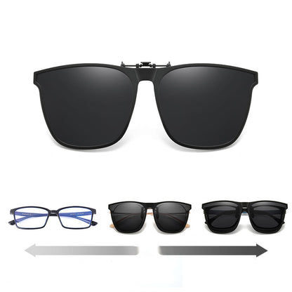 Polarised Clip-On Flip-Up Sunglasses – UV400 Protection, Fits Over Prescription Glasses