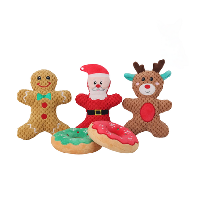 Christmas Dog Toy Set Squeaky Plush Toys