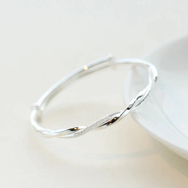 Elegant Woven Silver Bracelet Minimalist Jewelry