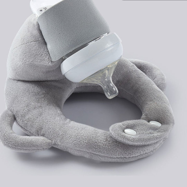 Baby Bottle Support Pillow with Elastic Bottle Strap