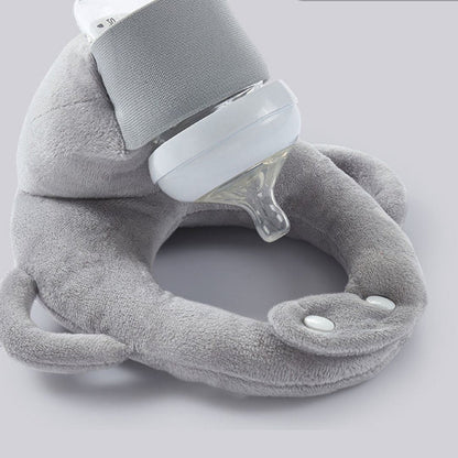 Baby Bottle Support Pillow with Elastic Bottle Strap