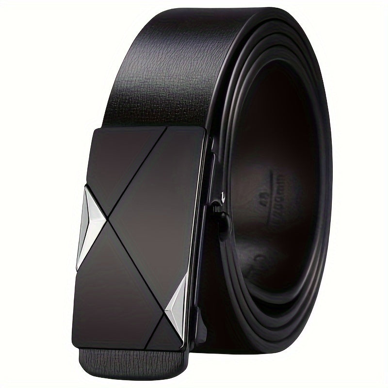 Men’s Automatic Buckle Leather Belt – Adjustable