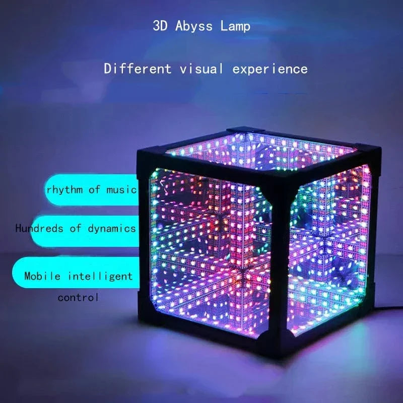 3D RGB Infinity Cube Atmosphere Light