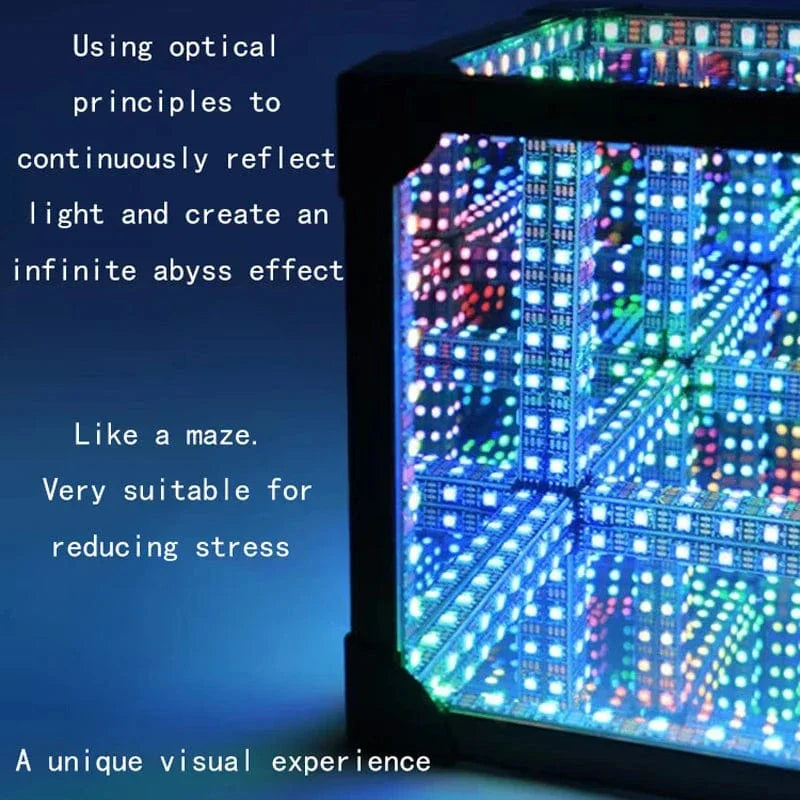 3D RGB Infinity Cube Atmosphere Light